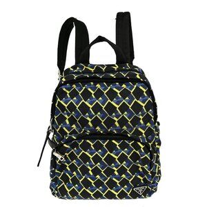 PRADA BLACK CANVAS BACKPACK 164 NQ02142 BN01